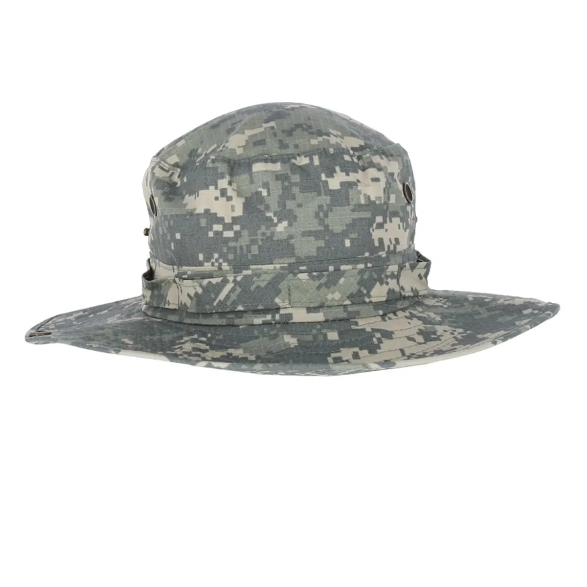 CTM® Men's Crushable Wide Brim Camo Boonie Hat with Chin Cord