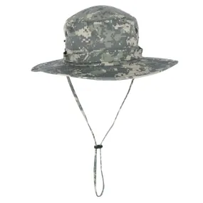 CTM® Men's Crushable Wide Brim Camo Boonie Hat with Chin Cord