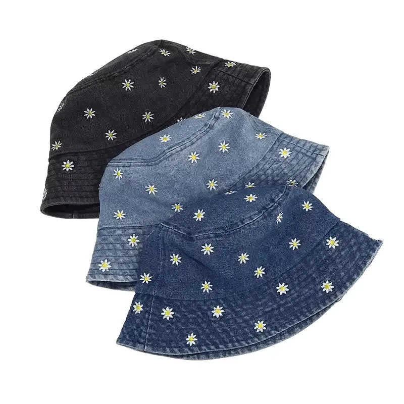 Daisies Classic Denim Bucket Hat