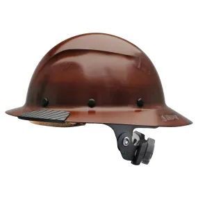 DAX Fiber Reinforced Resin Hard Hat, Full Brim with 6 Point Ratchet Suspension, Natural Brown - HDF-15NG