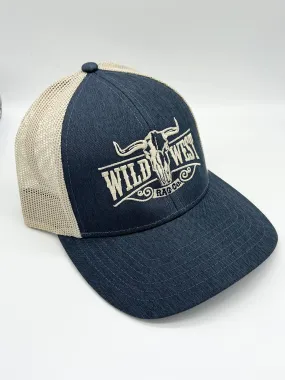 Denim and Tan Steer Trucker Cap
