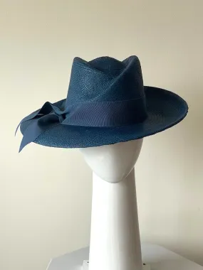 Denim Blue Panama Fedora
