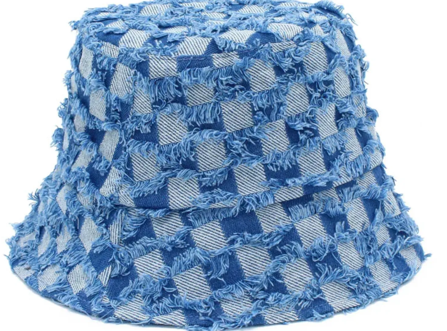 Denim Bucket hat / unisex bucket hat / distressed bucket hat / patch work hat