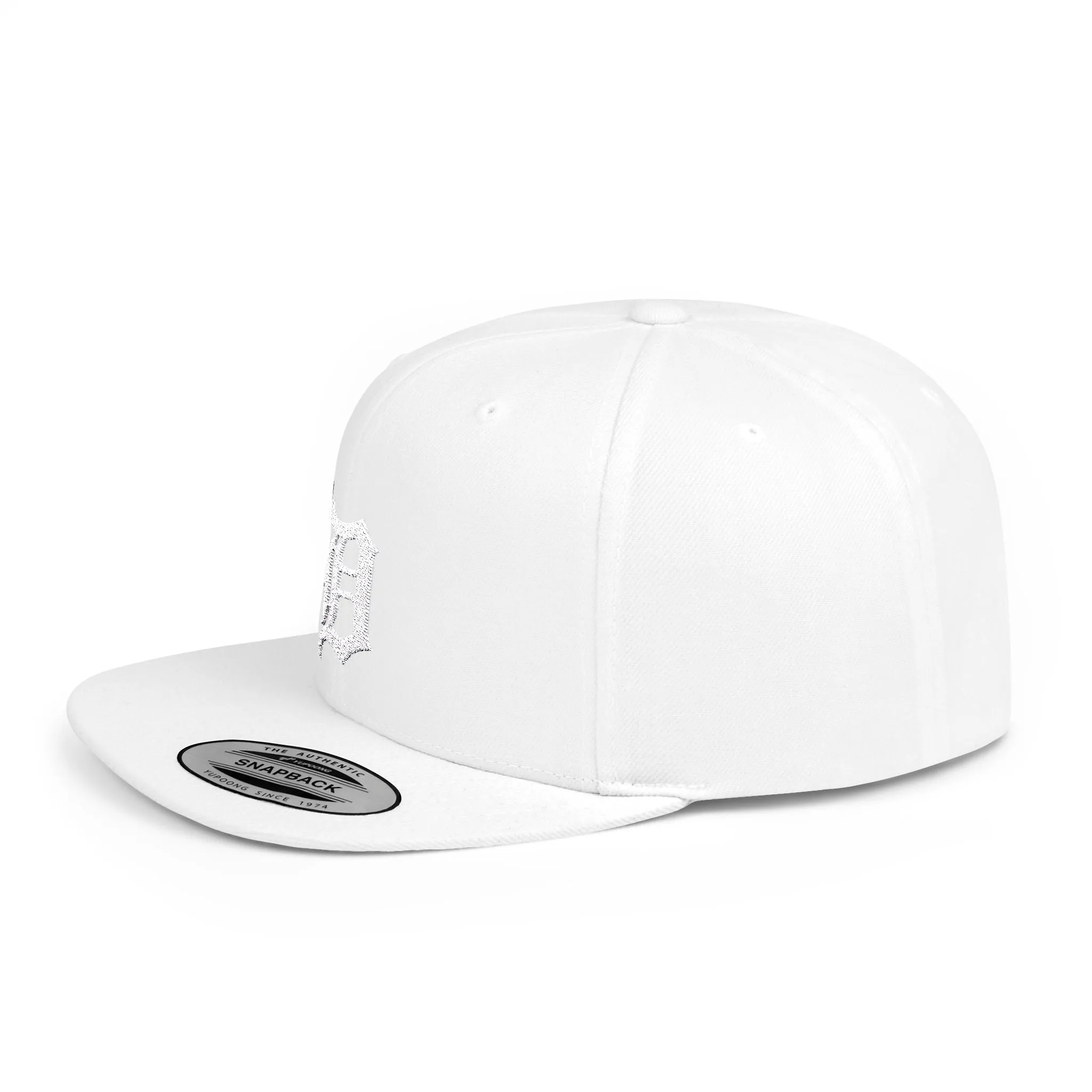 Detroit D Flat Bill Snapback Hat - Embroidered Baseball Cap, Detroit English D