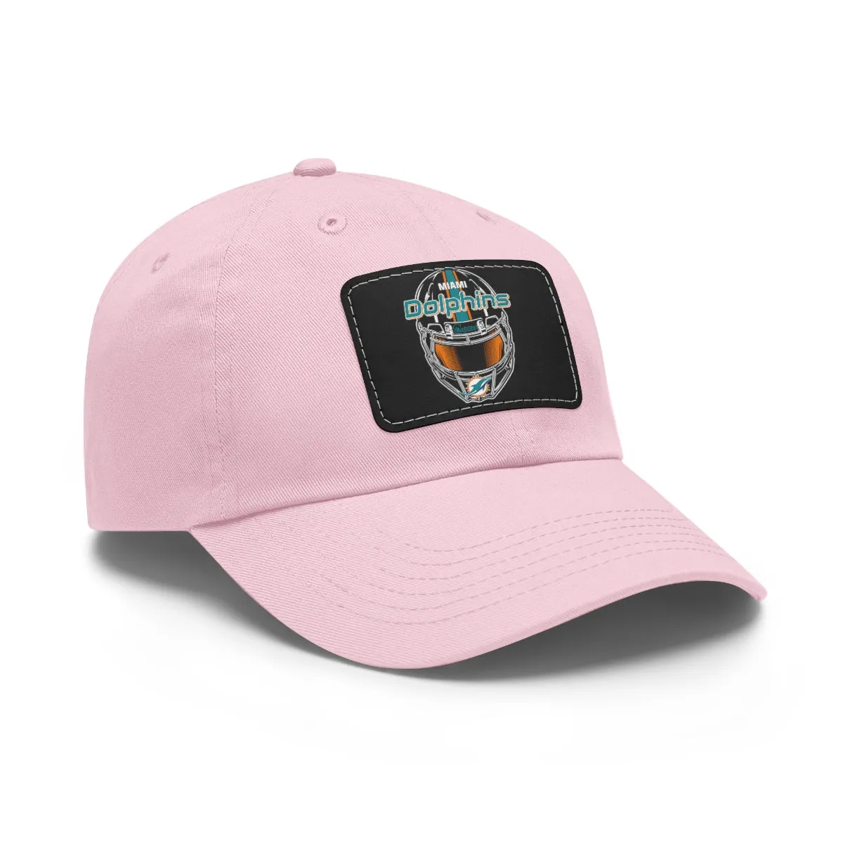Dolphins Helmet Dad Hat with Leather Patch