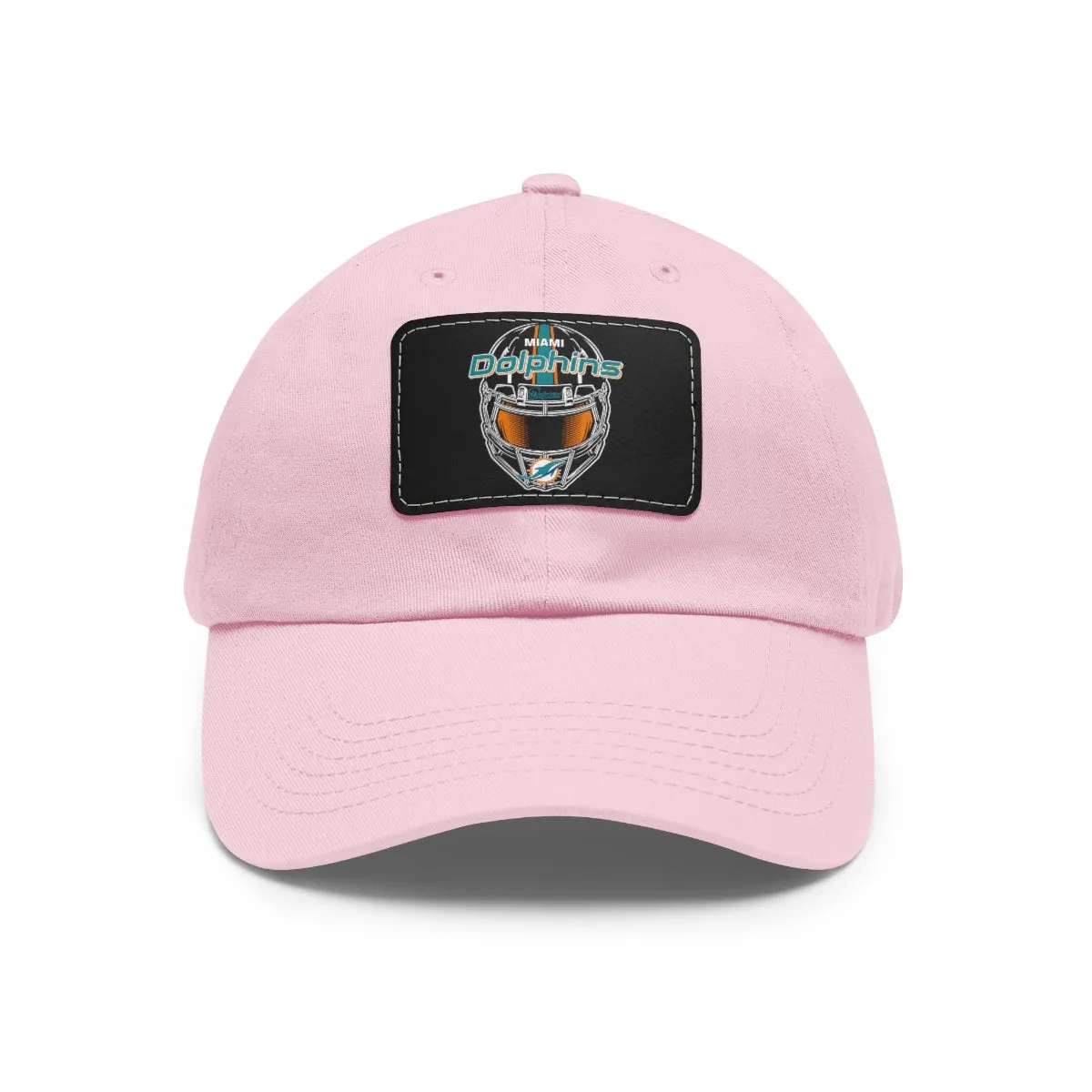 Dolphins Helmet Dad Hat with Leather Patch