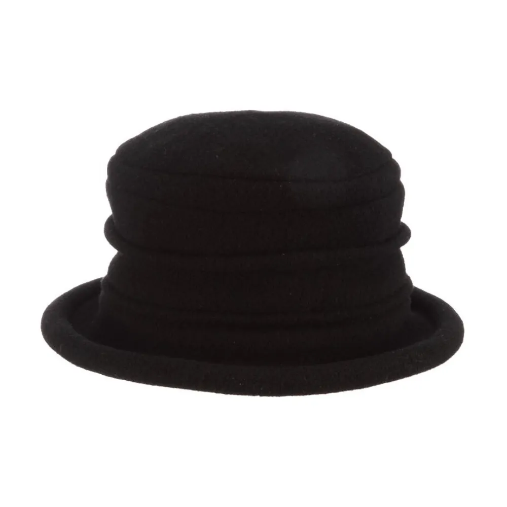 Dorfman Pacific Tula Packable Black Wool Cloche (Women's)