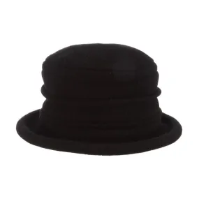 Dorfman Pacific Tula Packable Black Wool Cloche (Women's)