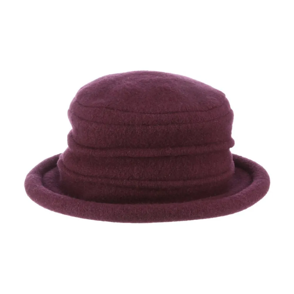 Dorfman Pacific Tula Packable Plum Wool Cloche (Women's)