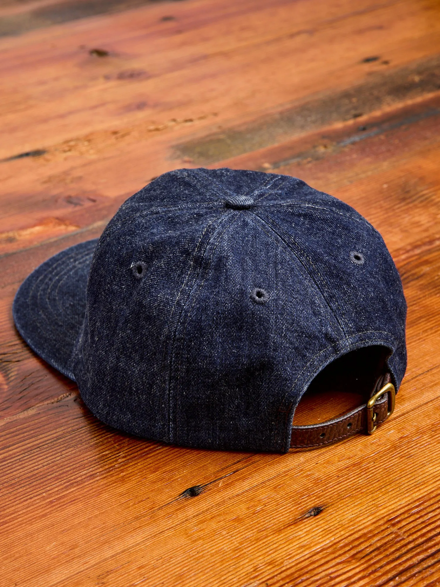 Double RL Logo Sportsman Cap in Rinsed Denim