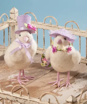 Easter Chicks with Purple Hats