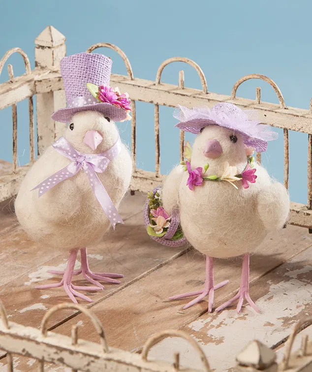 Easter Chicks with Purple Hats