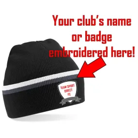 Embroidered Cuffed Two-Tone Beanie Black/White