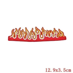 Flame Iron On Embroidered Patch