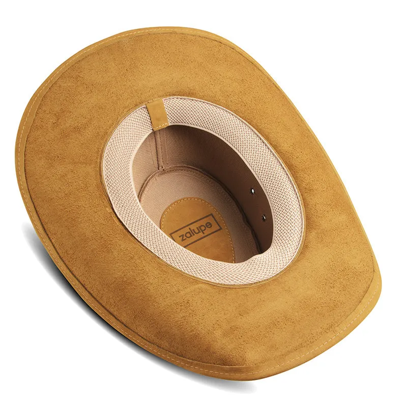 Frontier Beige Leather Cowboy Hat