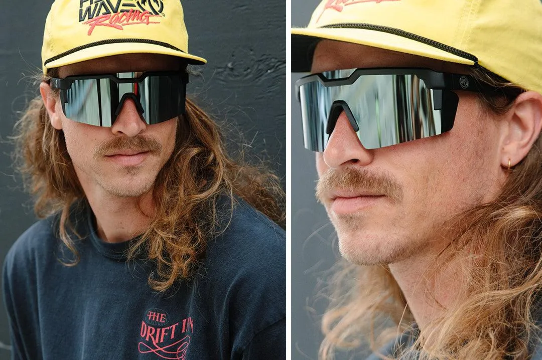 FUTURE TECH SUNGLASSES: BLACK FRAME ARCTIC CHROME Z87  (POLARIZED)