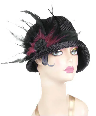 Grace Cloche Style Hat - Interconnected in Black Upholstery