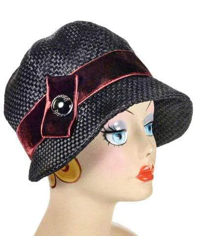 Grace Cloche Style Hat - Interconnected in Black Upholstery
