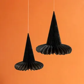 Hanging Honeycomb Witches Hats (x3)