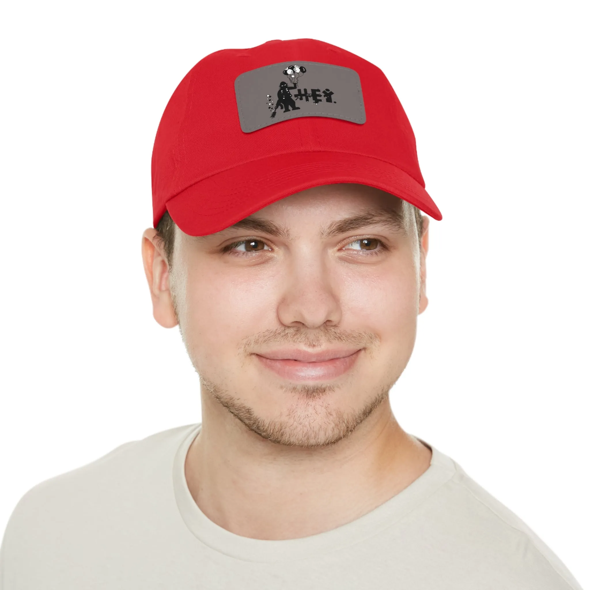 Hey Balloons Logo Dad Hat with Leather Patch (Rectangle)