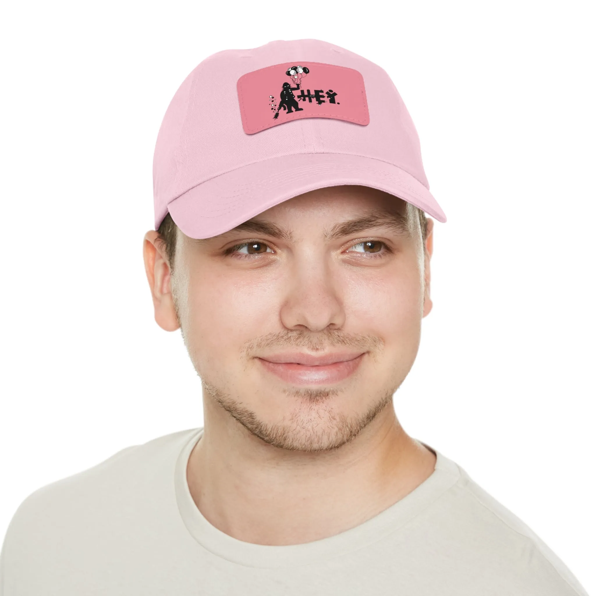 Hey Balloons Logo Dad Hat with Leather Patch (Rectangle)