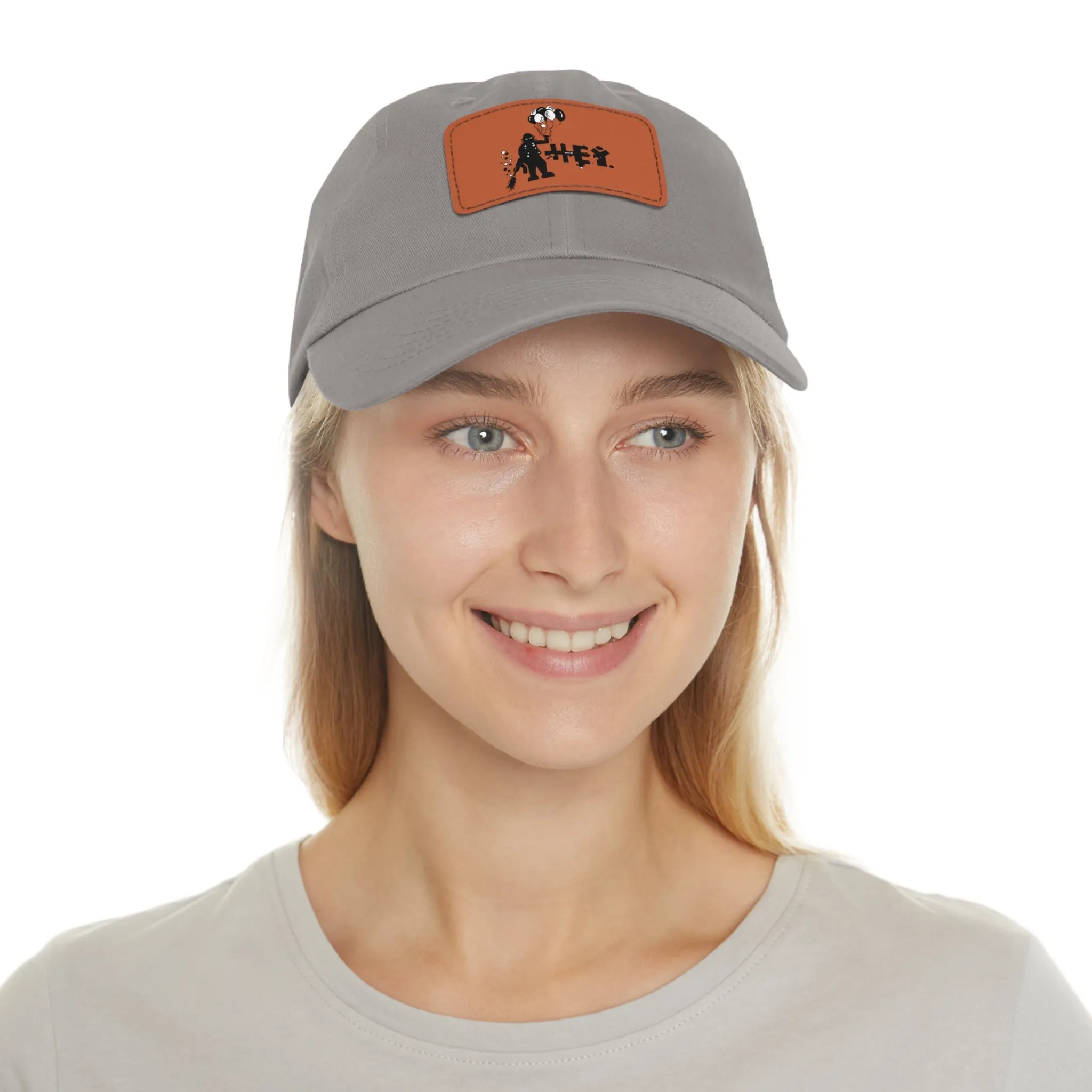 Hey Balloons Logo Dad Hat with Leather Patch (Rectangle)