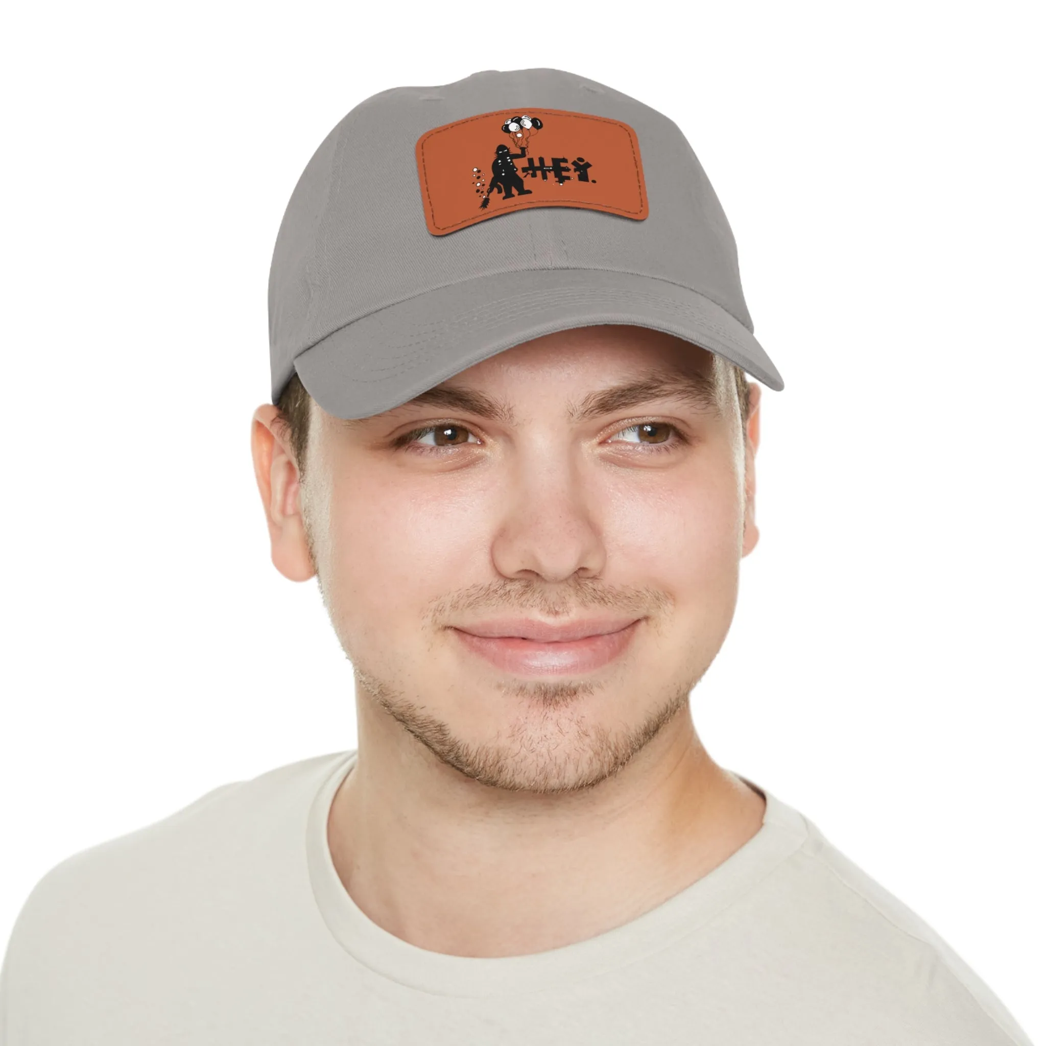 Hey Balloons Logo Dad Hat with Leather Patch (Rectangle)