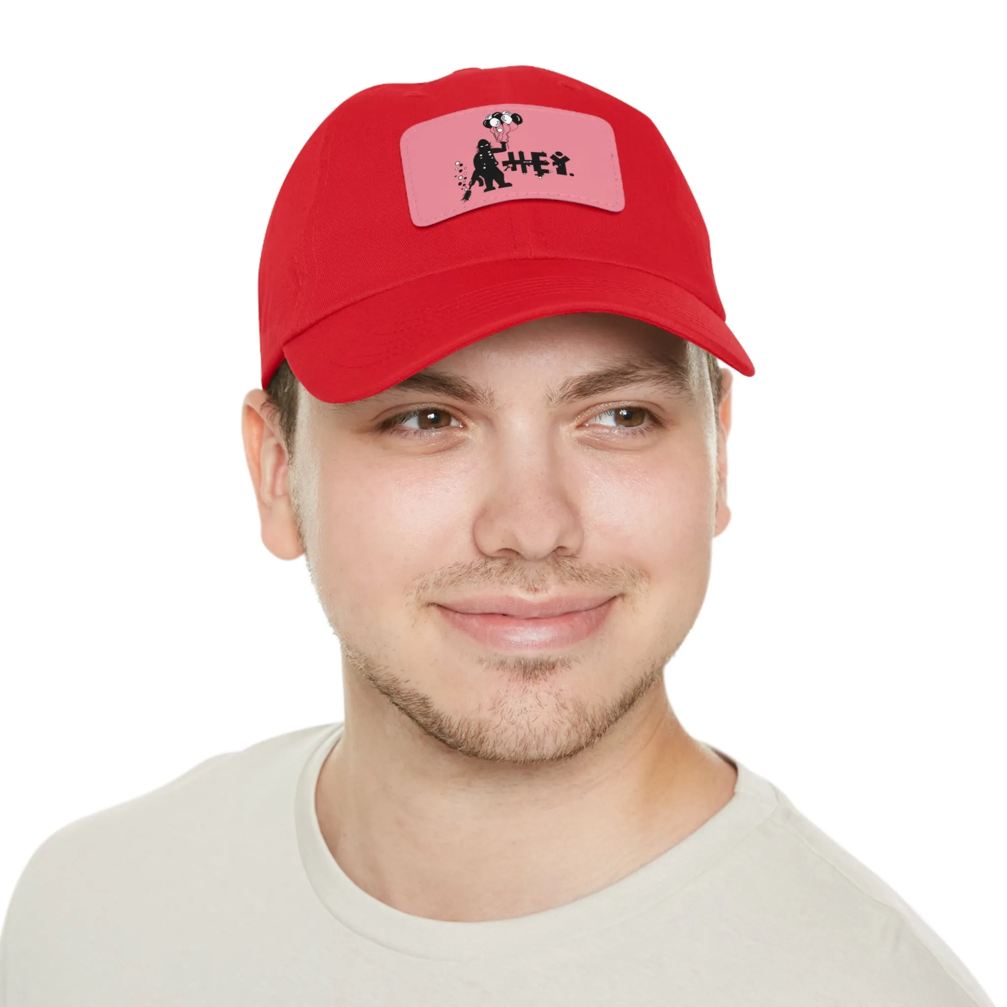 Hey Balloons Logo Dad Hat with Leather Patch (Rectangle)