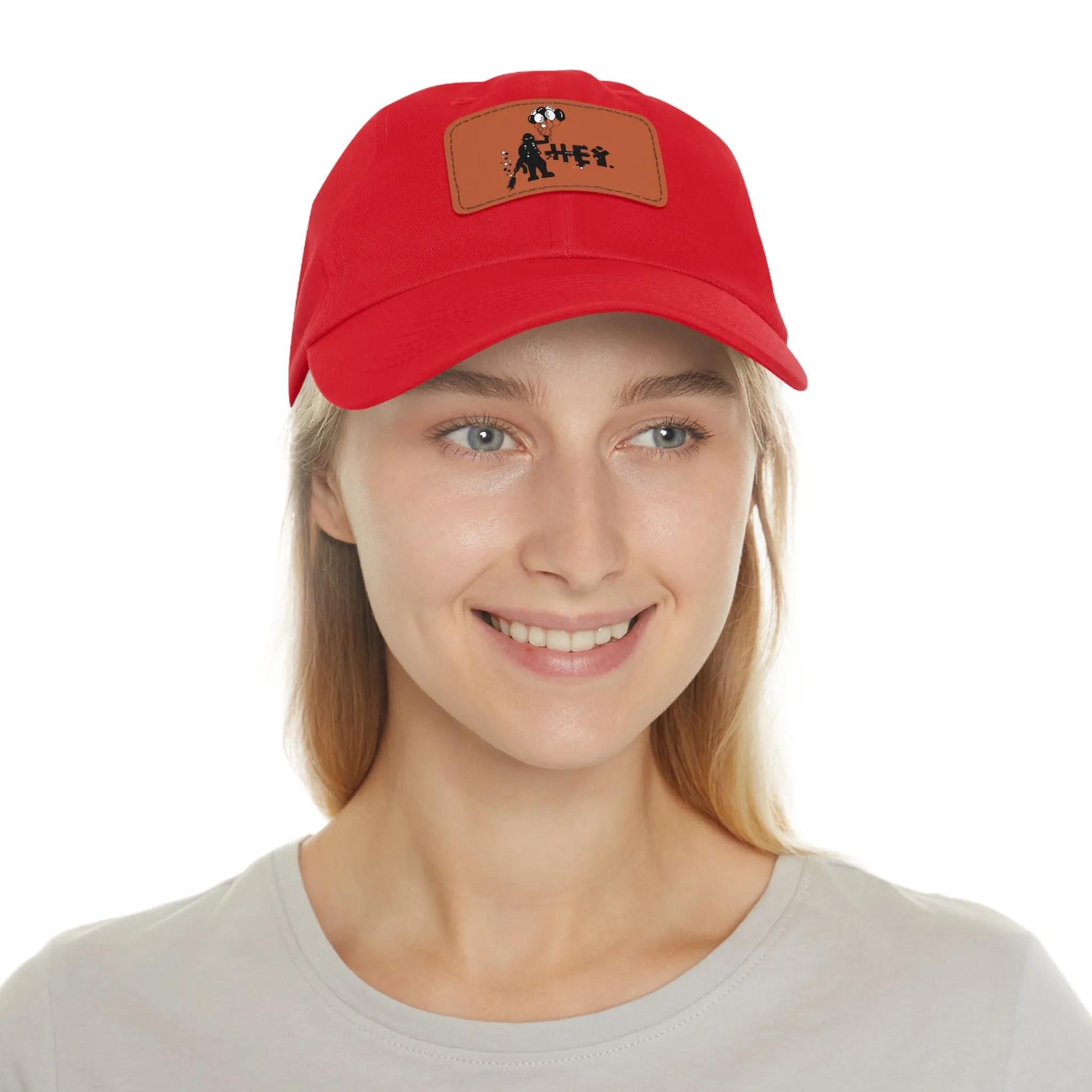 Hey Balloons Logo Dad Hat with Leather Patch (Rectangle)
