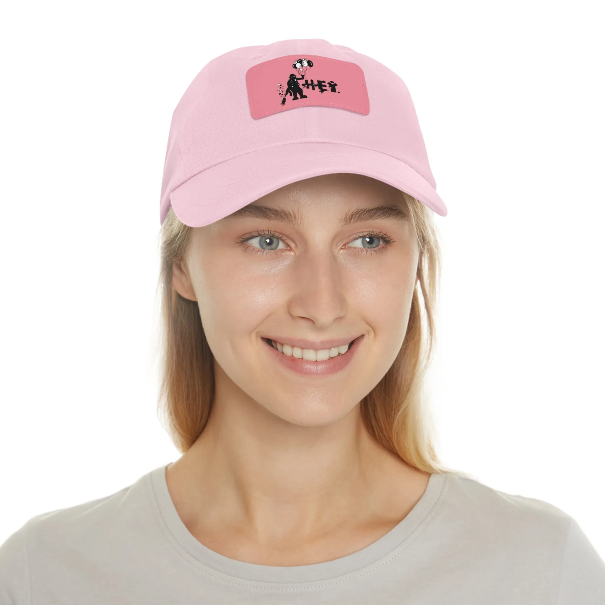 Hey Balloons Logo Dad Hat with Leather Patch (Rectangle)