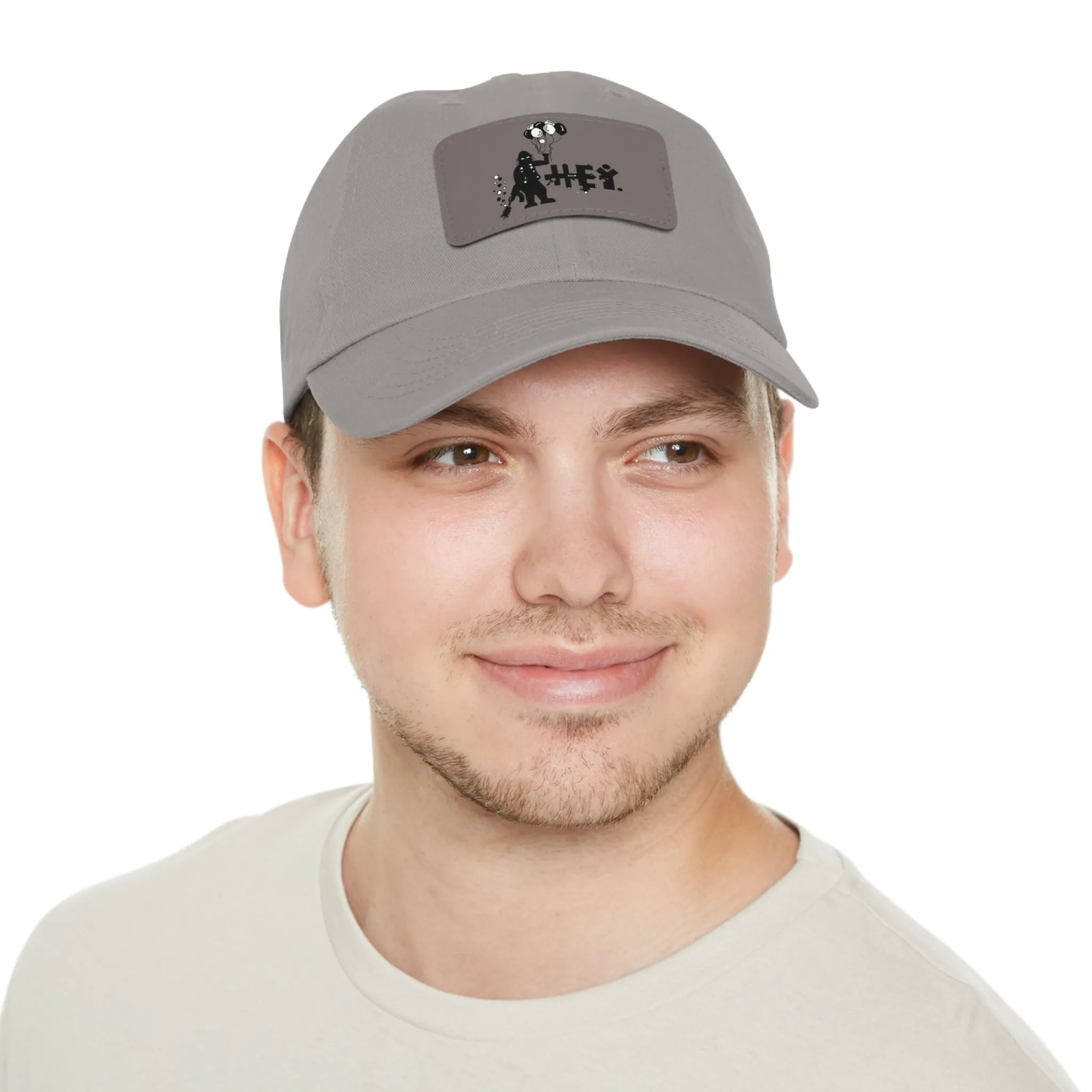 Hey Balloons Logo Dad Hat with Leather Patch (Rectangle)