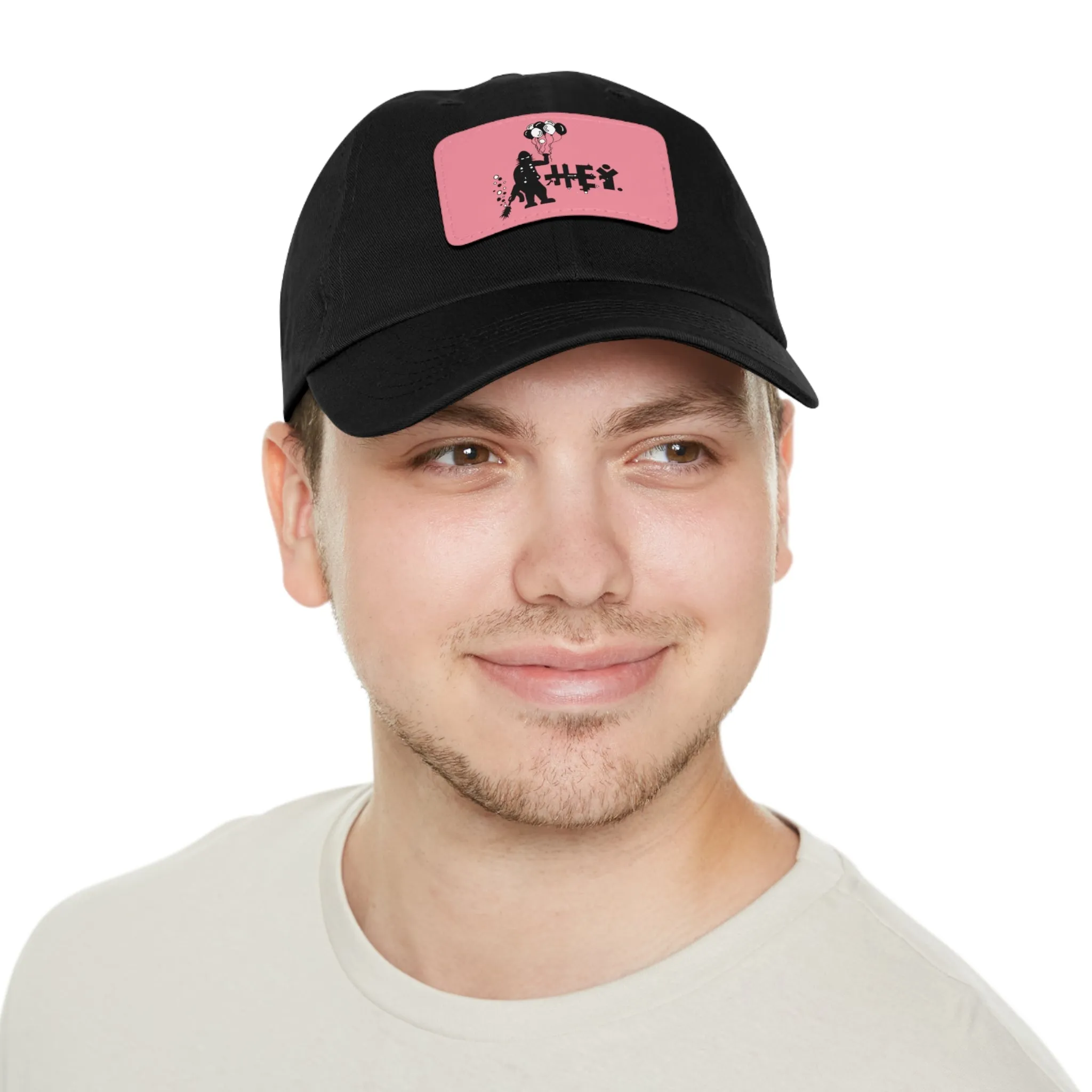 Hey Balloons Logo Dad Hat with Leather Patch (Rectangle)