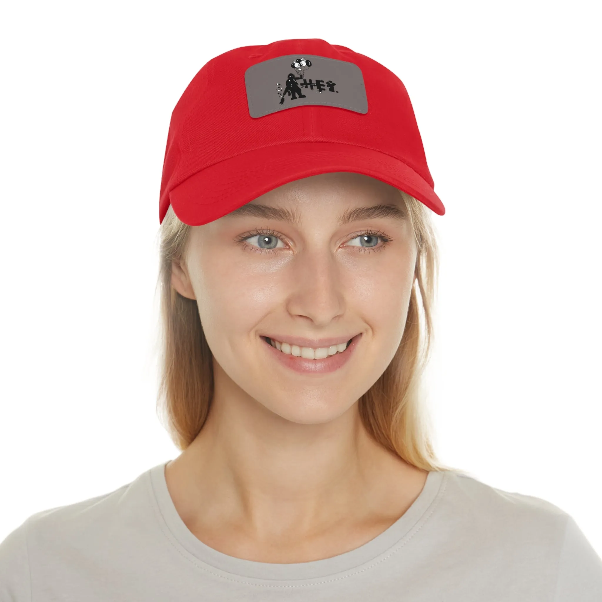 Hey Balloons Logo Dad Hat with Leather Patch (Rectangle)