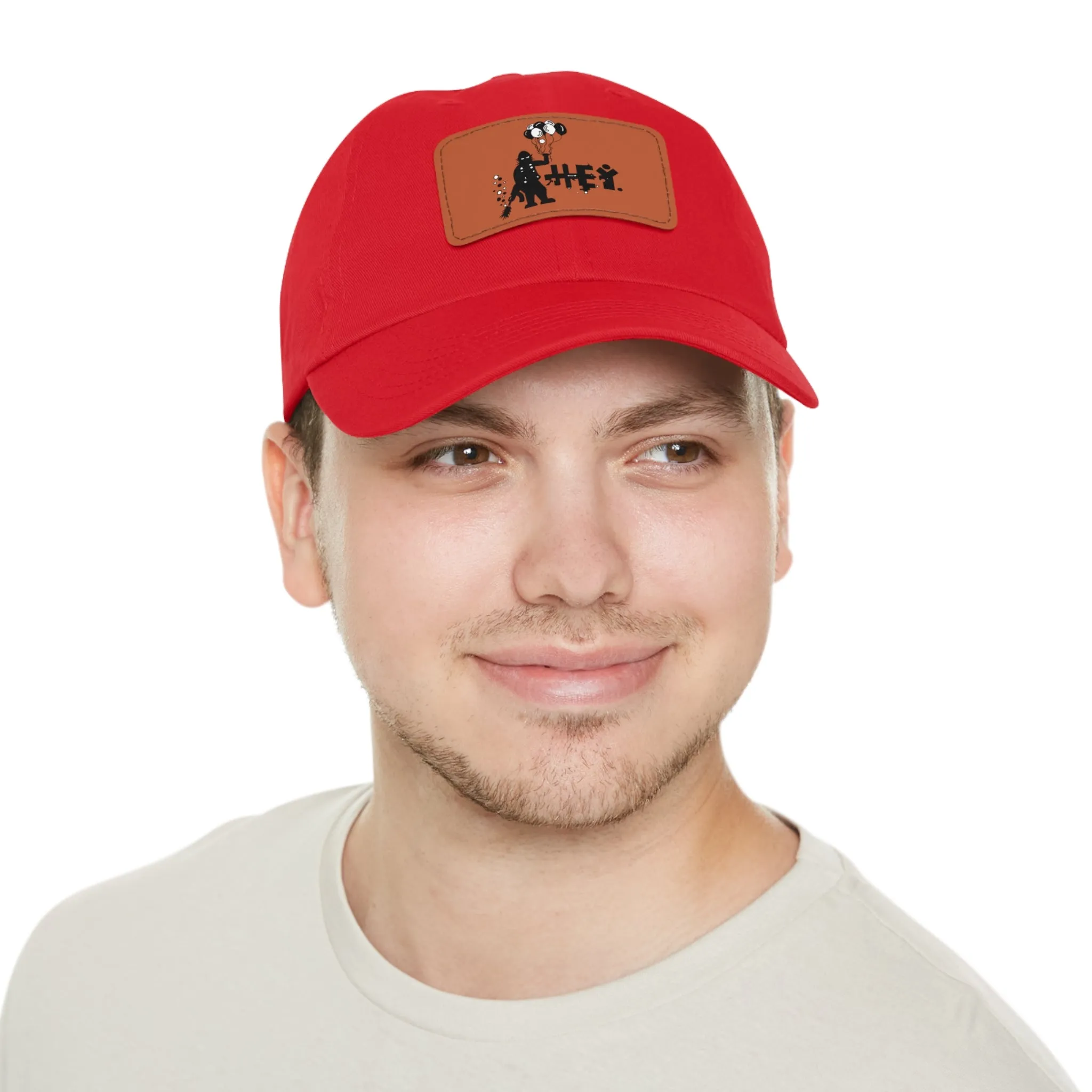 Hey Balloons Logo Dad Hat with Leather Patch (Rectangle)
