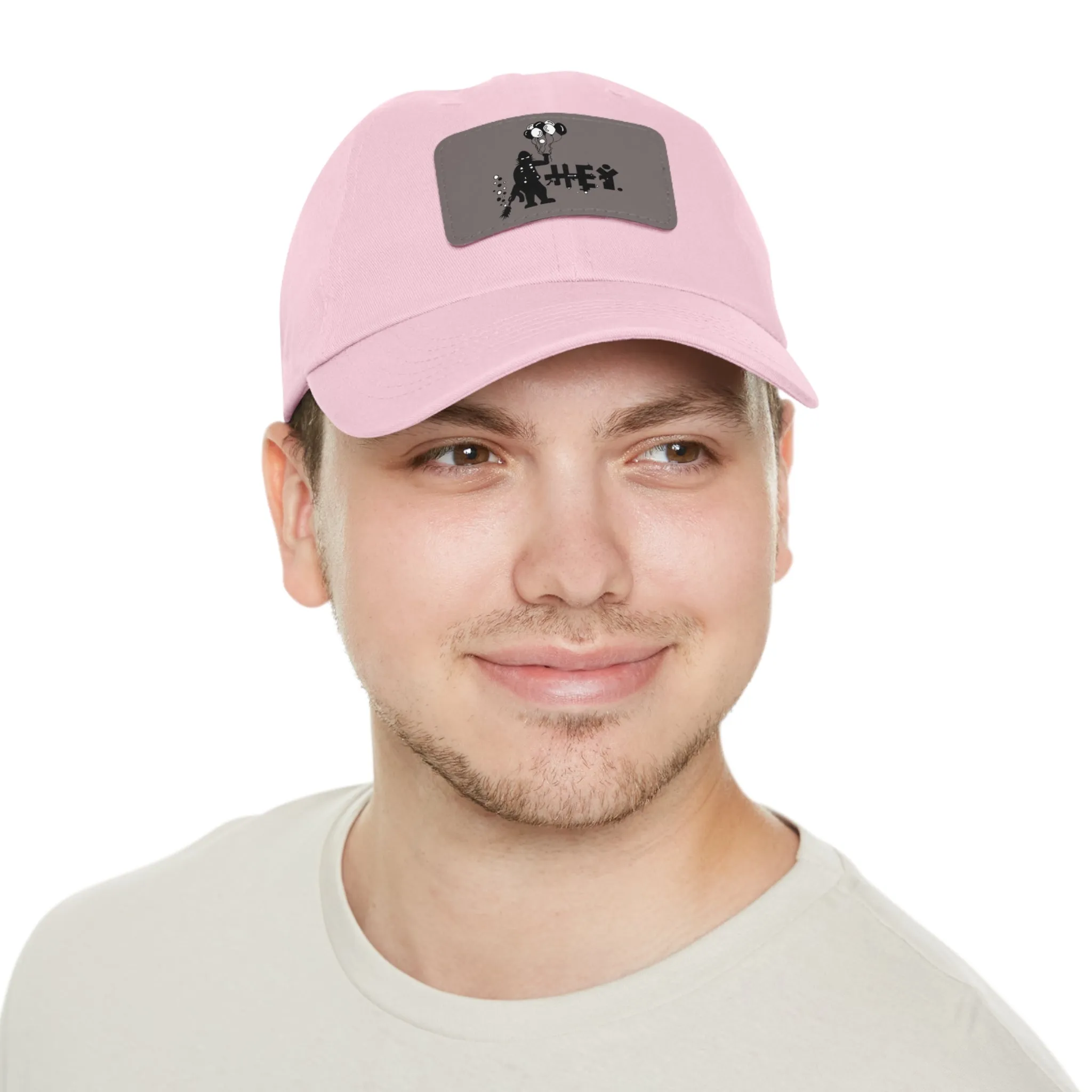 Hey Balloons Logo Dad Hat with Leather Patch (Rectangle)