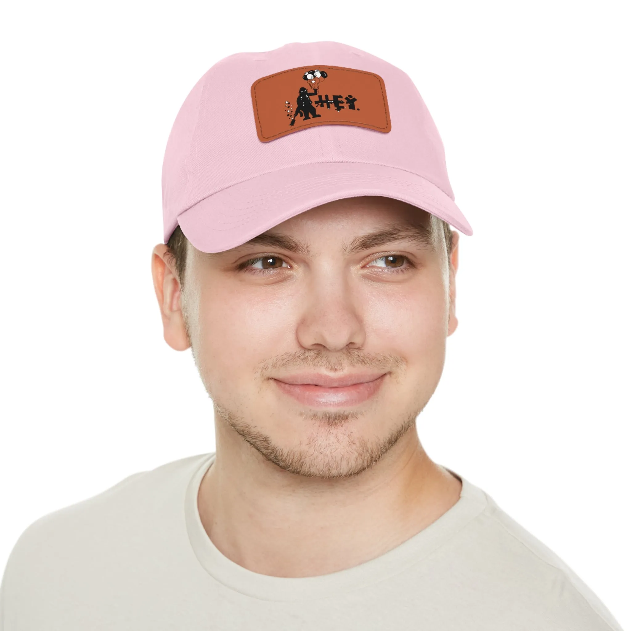 Hey Balloons Logo Dad Hat with Leather Patch (Rectangle)