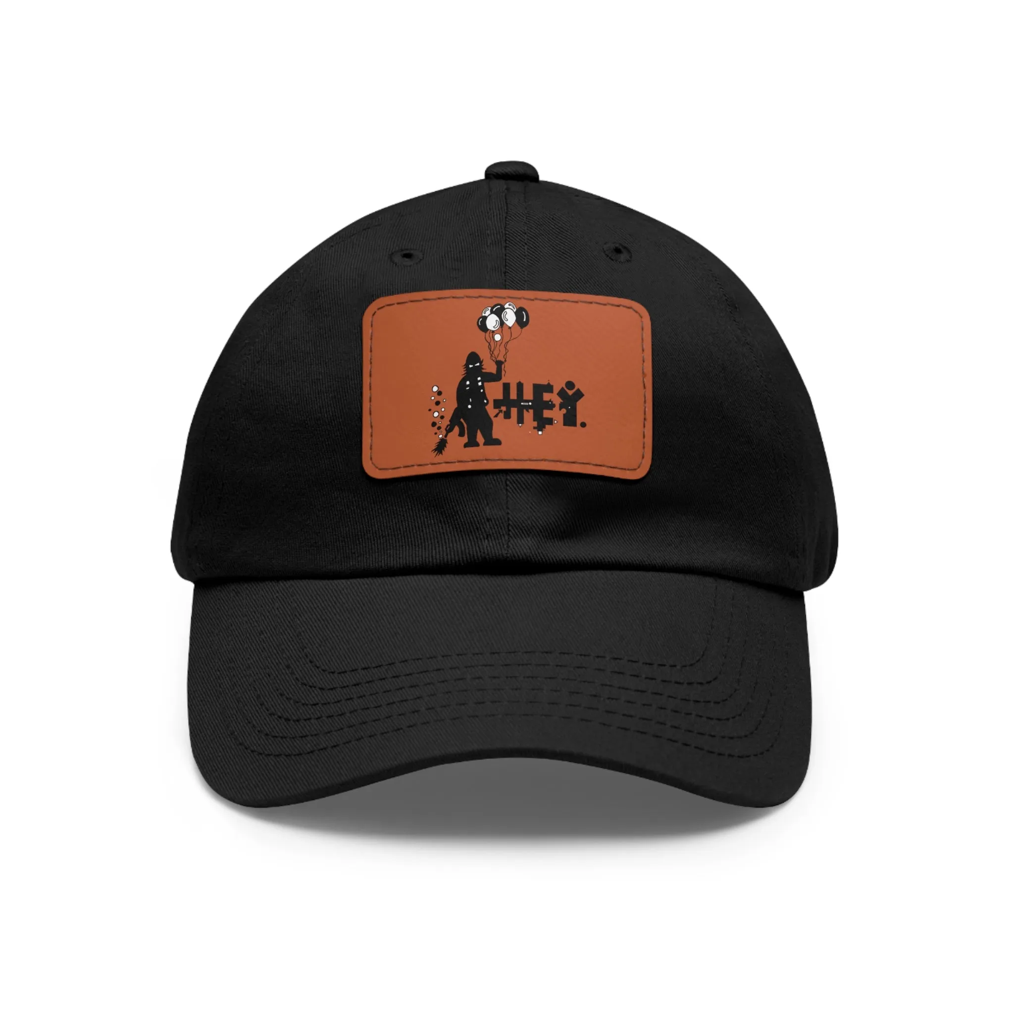 Hey Balloons Logo Dad Hat with Leather Patch (Rectangle)