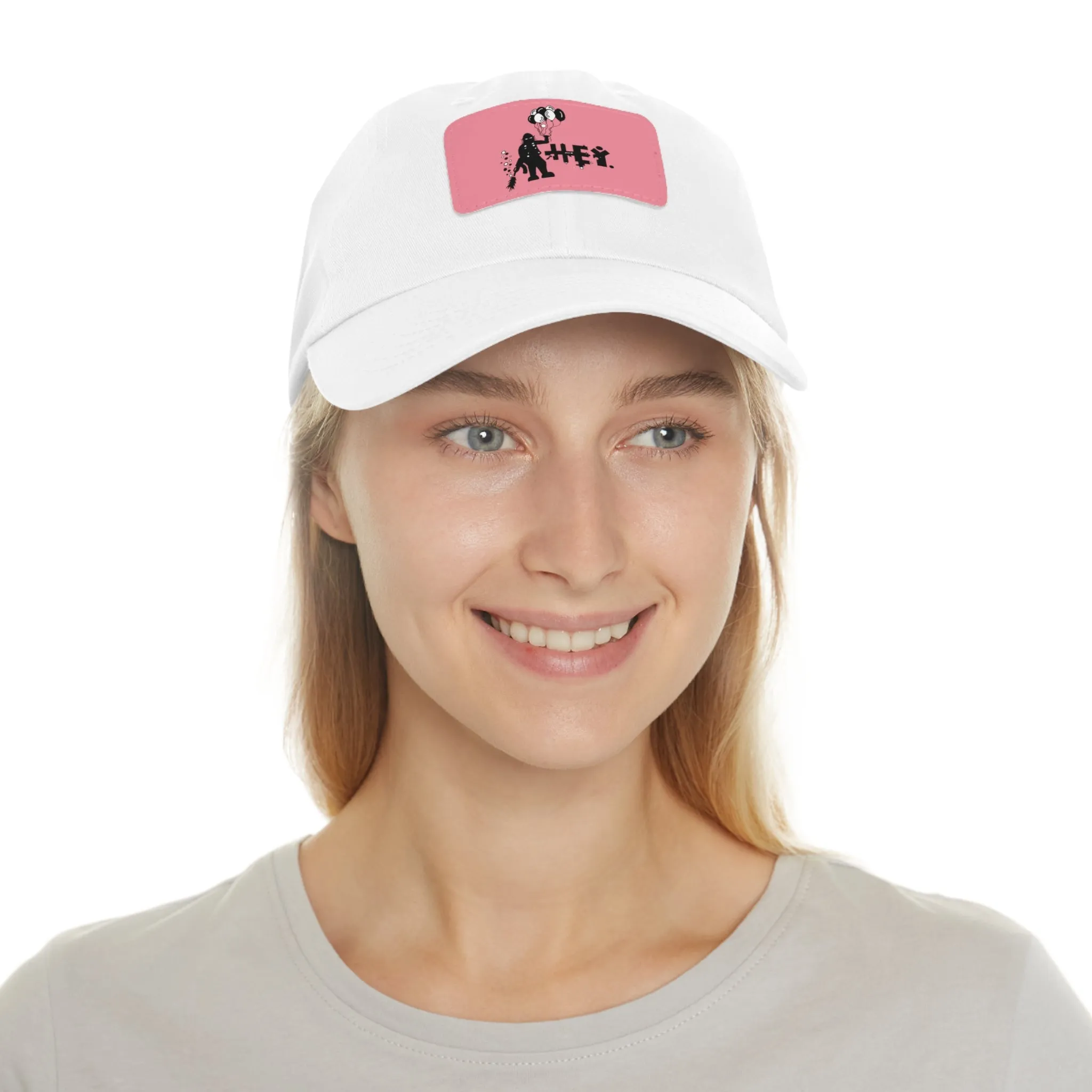 Hey Balloons Logo Dad Hat with Leather Patch (Rectangle)