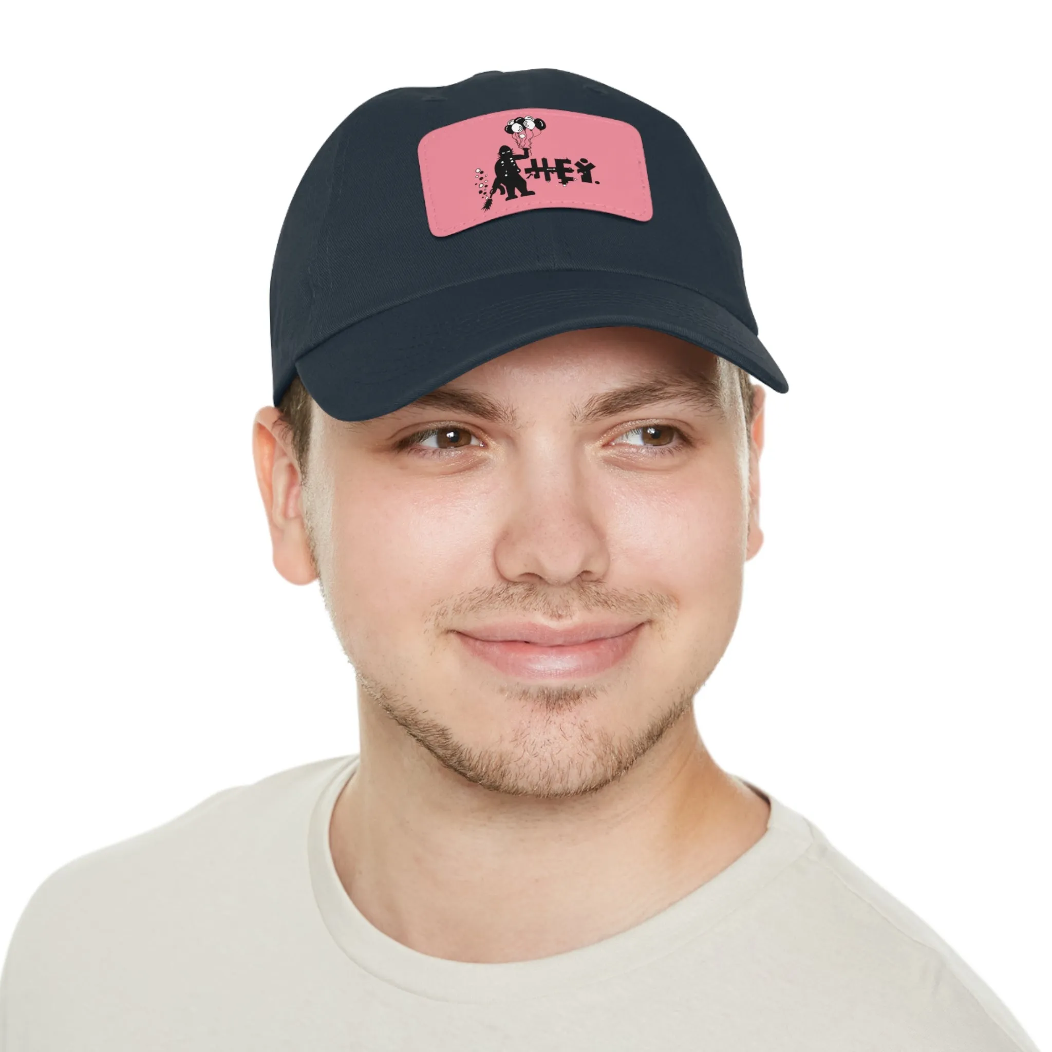 Hey Balloons Logo Dad Hat with Leather Patch (Rectangle)