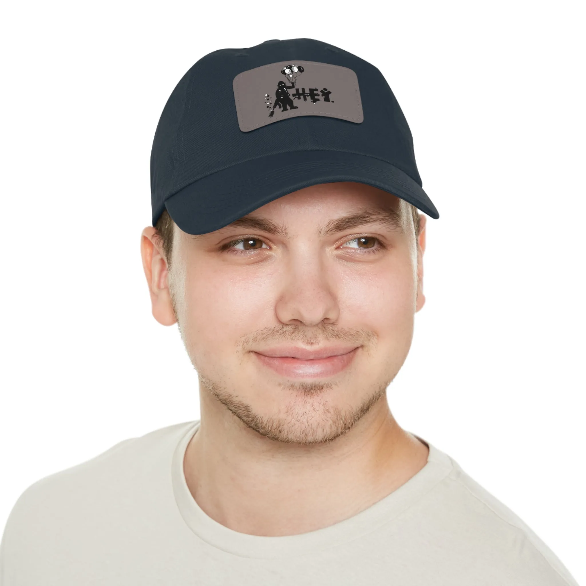 Hey Balloons Logo Dad Hat with Leather Patch (Rectangle)