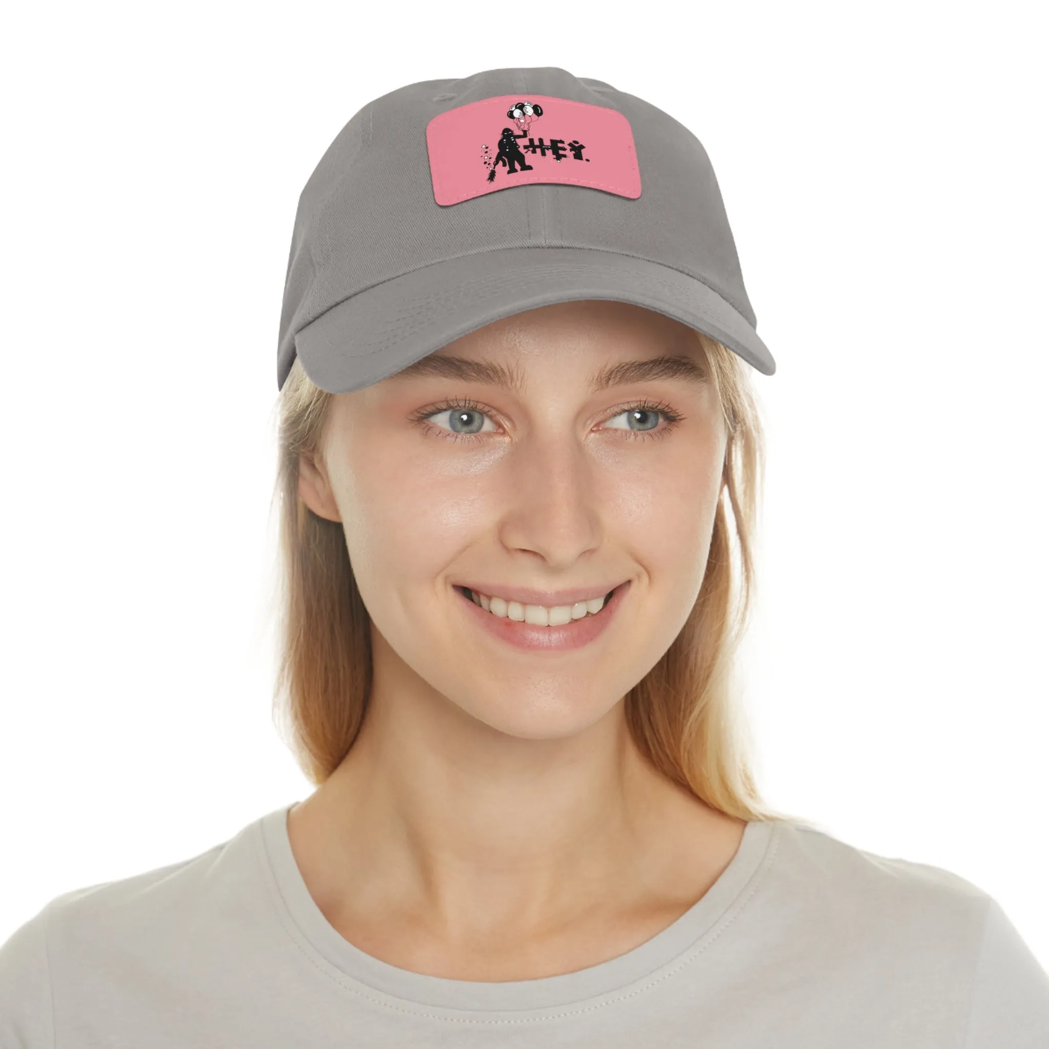 Hey Balloons Logo Dad Hat with Leather Patch (Rectangle)