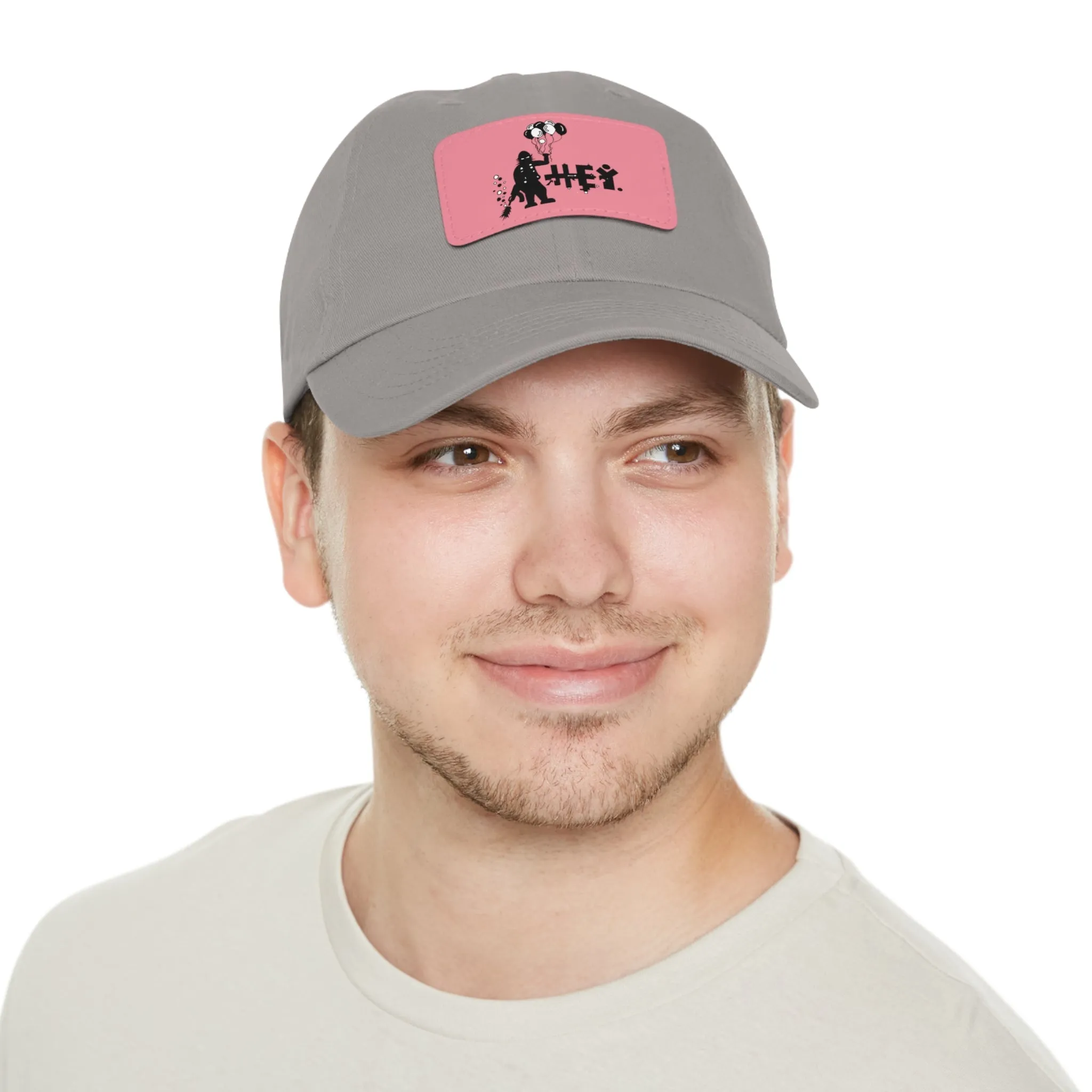 Hey Balloons Logo Dad Hat with Leather Patch (Rectangle)