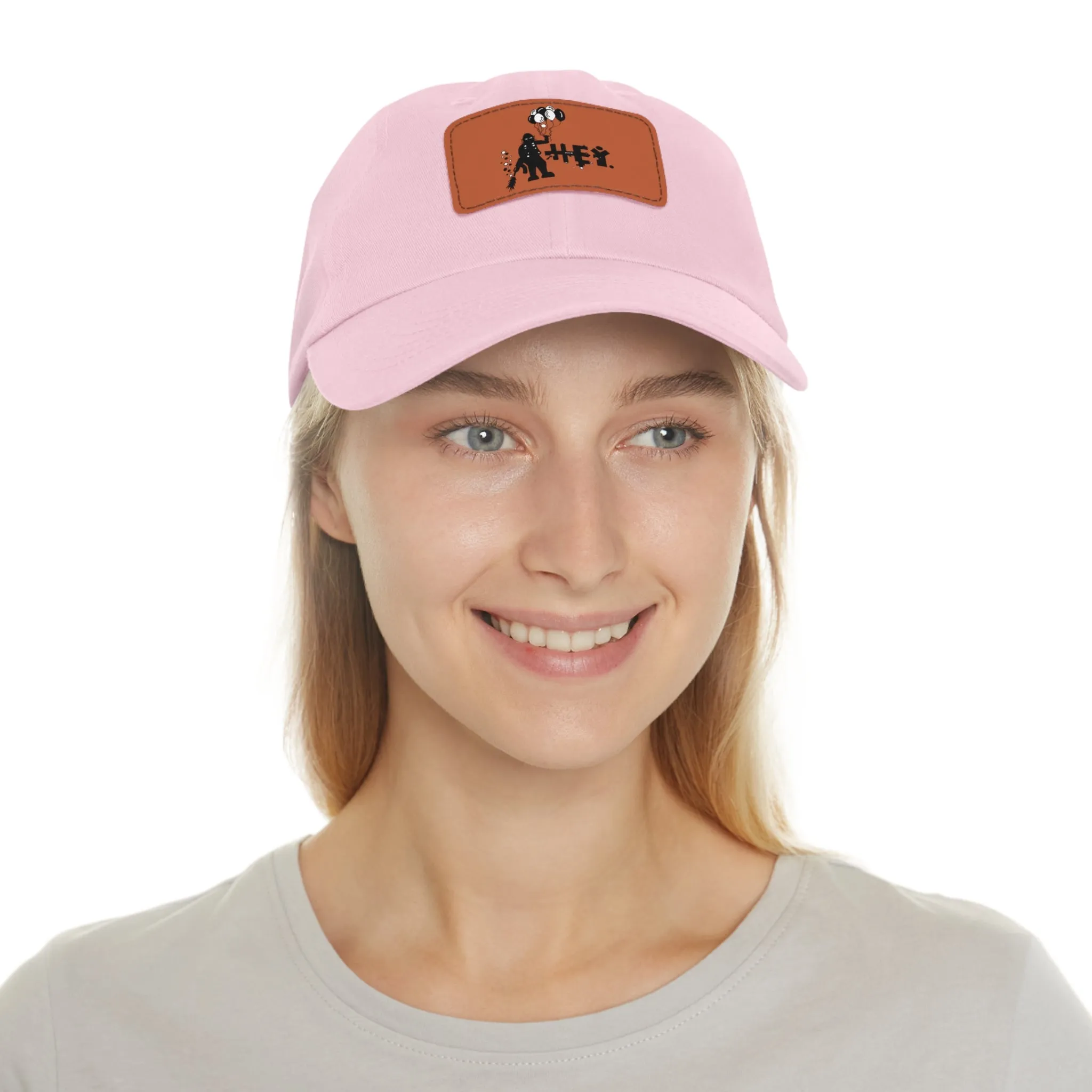 Hey Balloons Logo Dad Hat with Leather Patch (Rectangle)