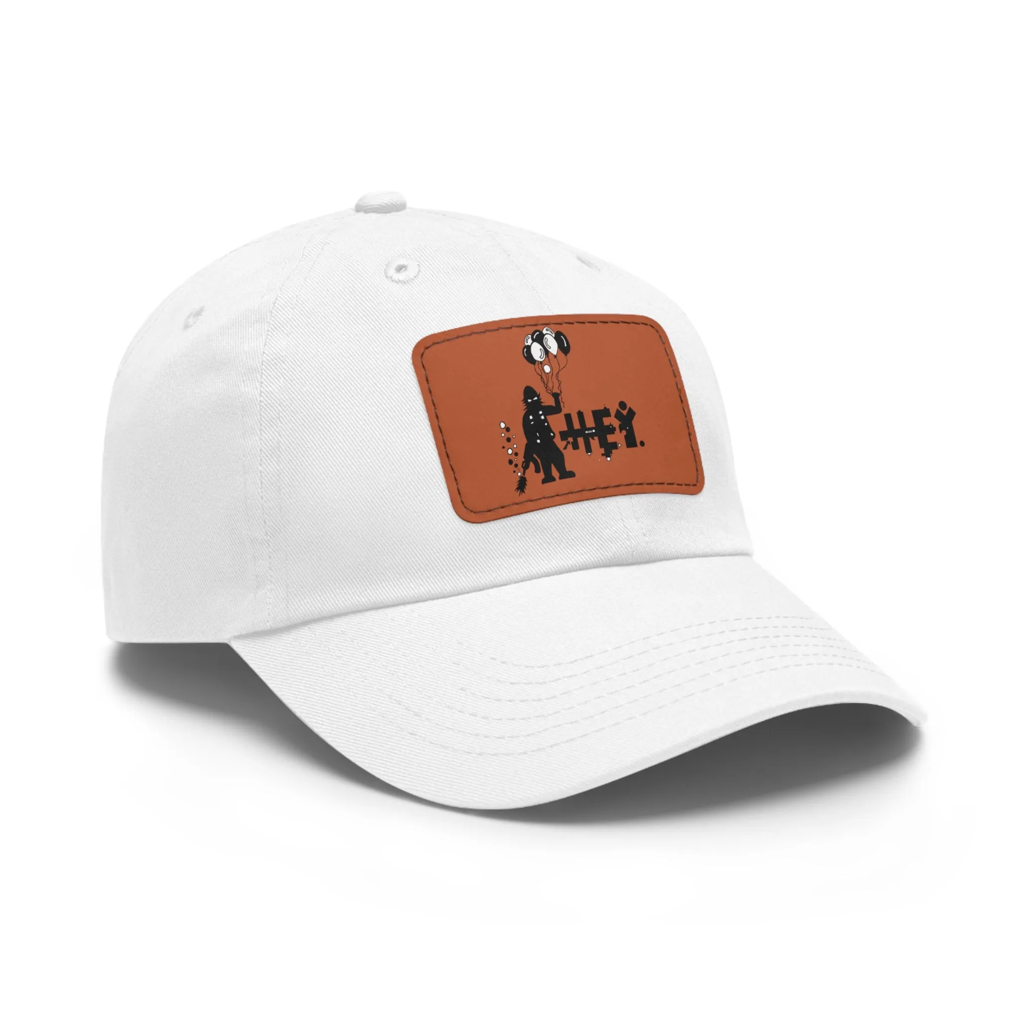 Hey Balloons Logo Dad Hat with Leather Patch (Rectangle)