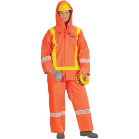 Hurricane Flame Retardant/Oil Resistant Rain Suits - Traffic Suit, X-Large, High Visibility Orange