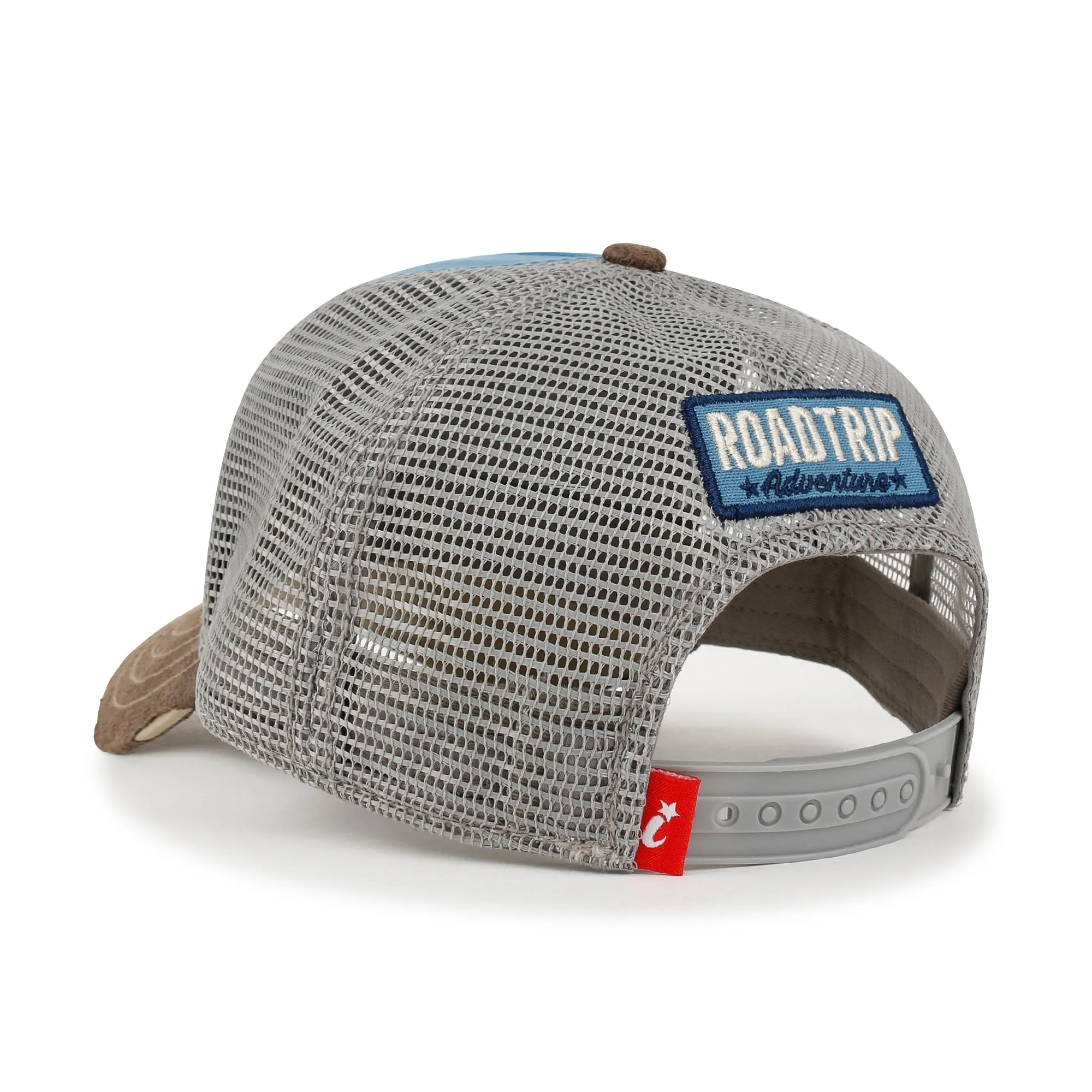 ililily Premium ROAD TRIP Embroidery Hexagon Patch Hat Vintage Baseball Cap
