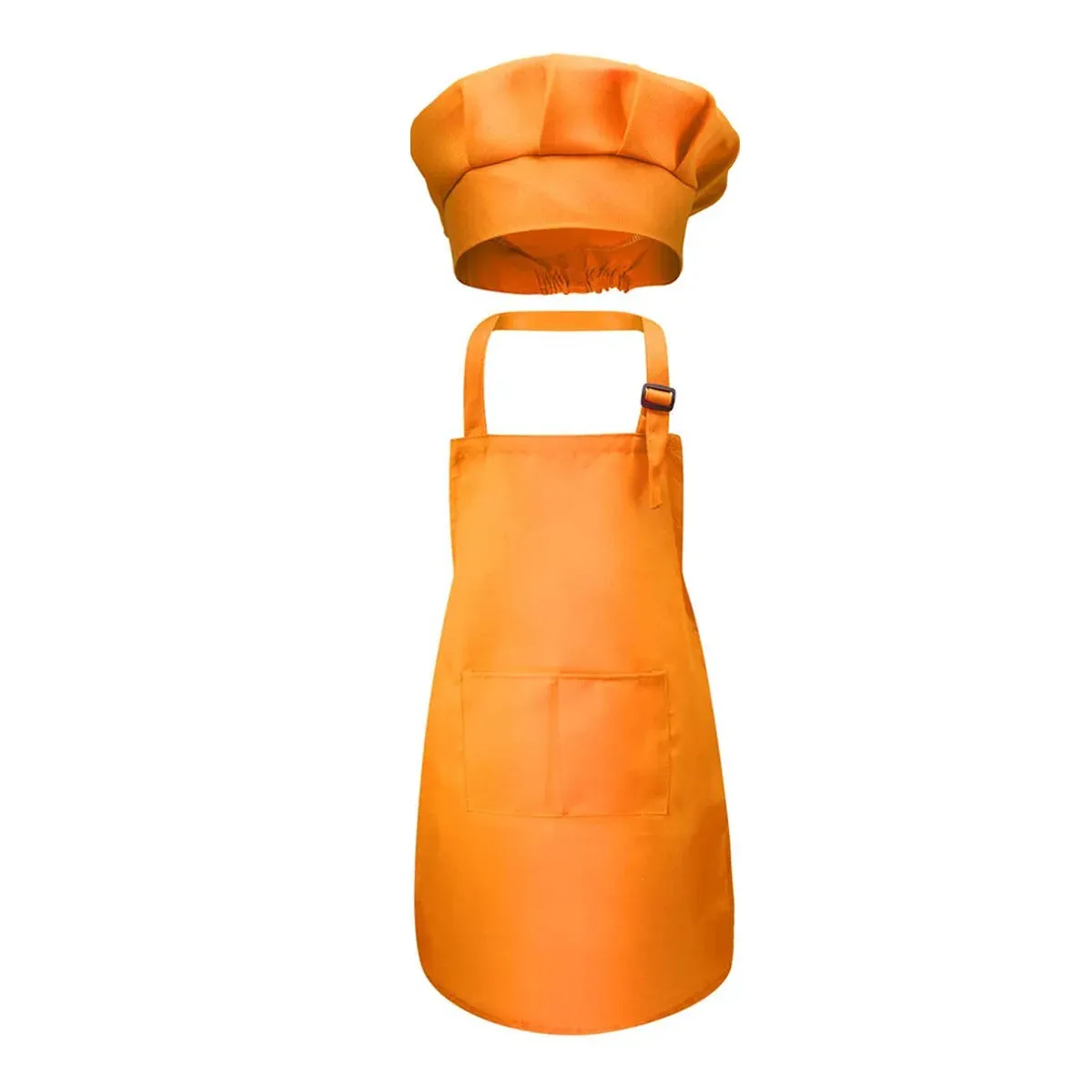 Kids Apron and Chef Hat Set Boys Girls Kids Apron with 2 Pockets Adjustable for Cooking Classroom