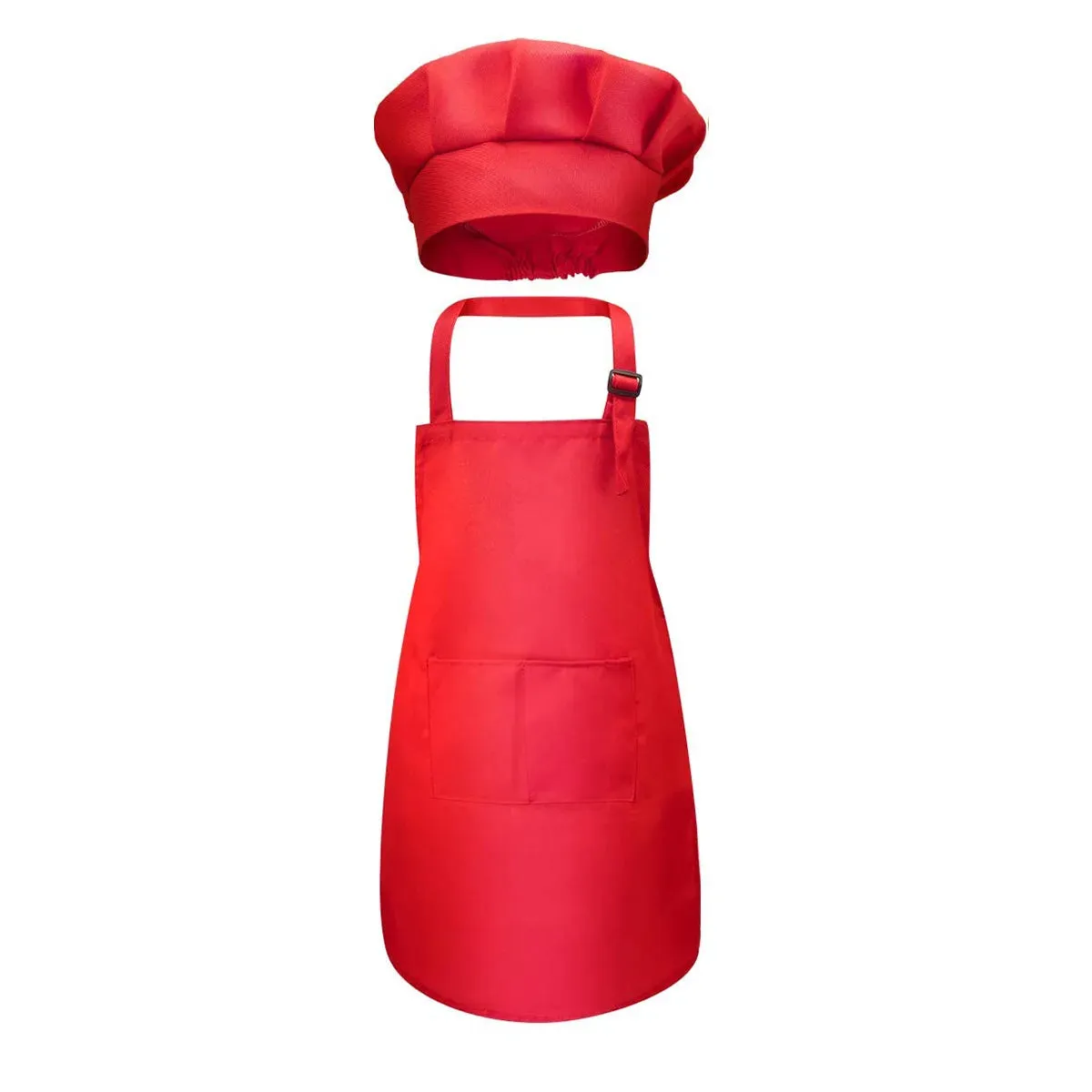 Kids Apron and Chef Hat Set Boys Girls Kids Apron with 2 Pockets Adjustable for Cooking Classroom
