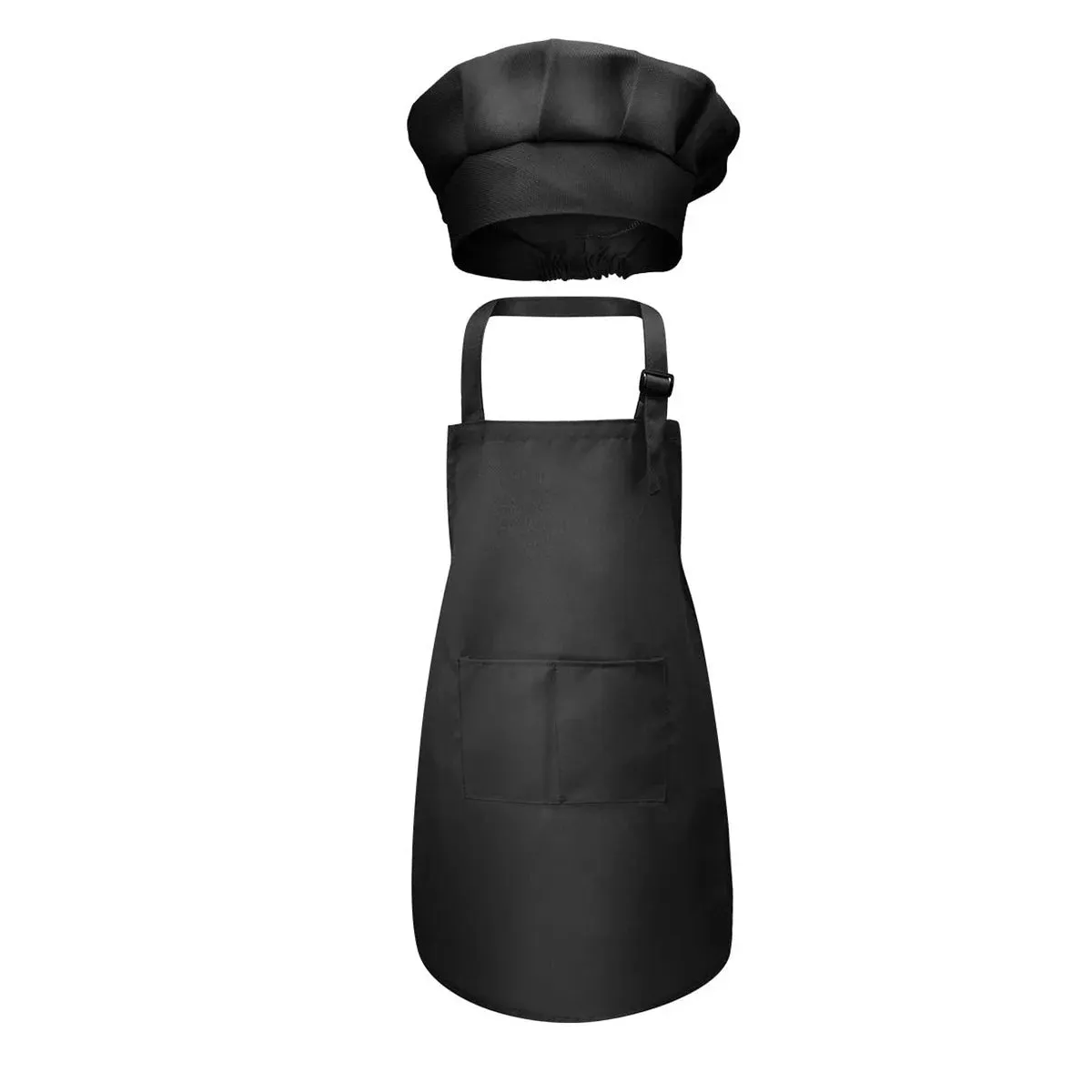 Kids Apron and Chef Hat Set Boys Girls Kids Apron with 2 Pockets Adjustable for Cooking Classroom