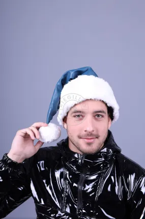 Leather Christmas Hat - Jeans Blue